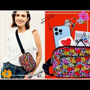 Brighton Painted Poppies Belt Bag NWT